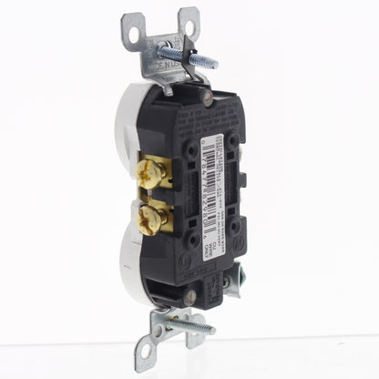 Leviton White Scratched Duplex Straight Blade Receptacle Outlet 5-15 15A 5320-SW