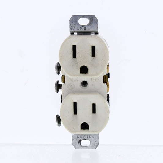 Leviton Lt Almond Scratched Duplex Outlet No Plaster Ears 15A 5-15R Bulk 5320-T