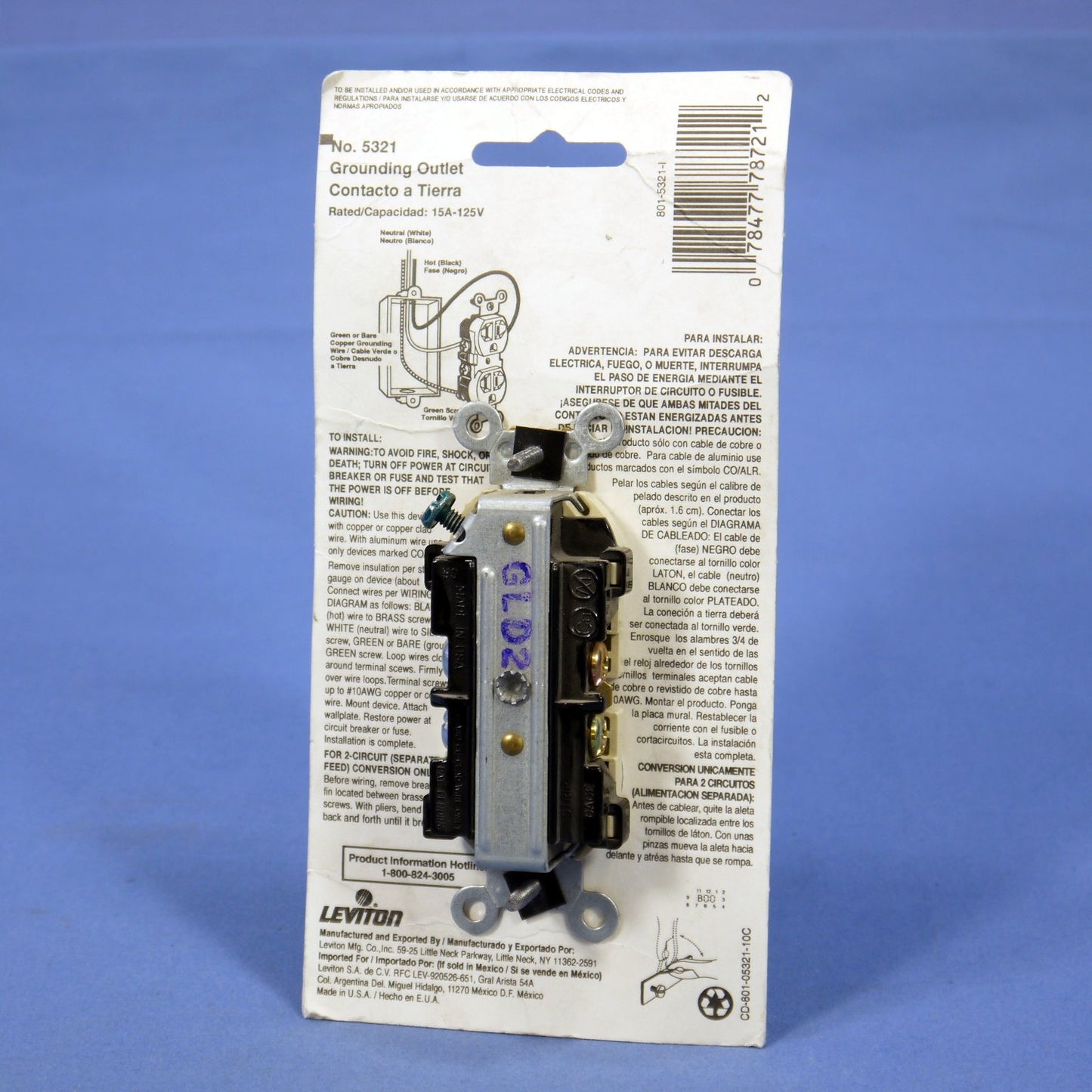 Leviton Ivory Tamper Resistant Duplex Receptacle Outlet 5-15R 15A 125V 5321-I