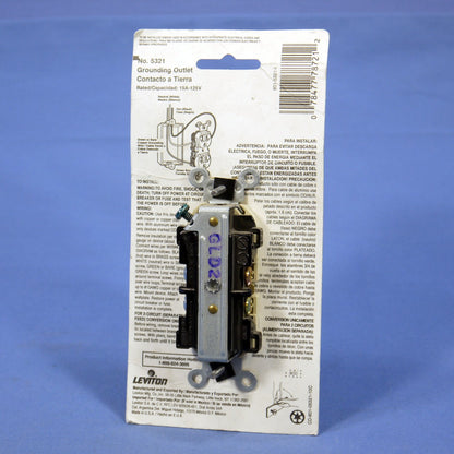 Leviton Ivory Tamper Resistant Duplex Receptacle Outlet 5-15R 15A 125V 5321-I