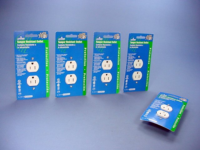 5 Leviton White Tamper Resistant Receptacle Outlet Nema 5-15R 15A 125V 5321-W