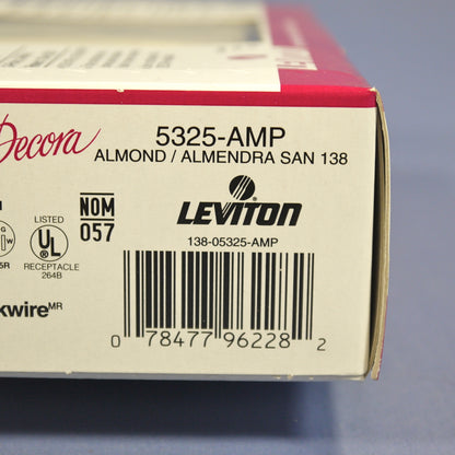 Leviton 5325-AMP Almond 15A Decora Receptacle Duplex Outlet NEMA 5-15R 125V 10pc