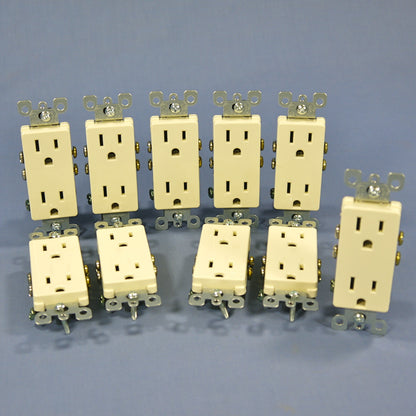 Leviton 5325-AMP Almond 15A Decora Receptacle Duplex Outlet NEMA 5-15R 125V 10pc