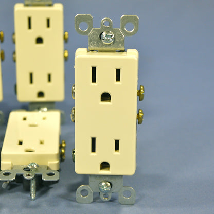 Leviton 5325-AMP Almond 15A Decora Receptacle Duplex Outlet NEMA 5-15R 125V 10pc