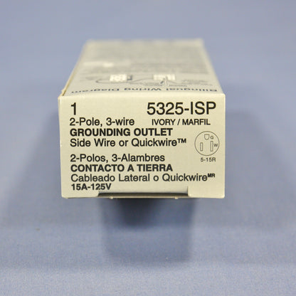 Leviton 5325-I Ivory 15A Residential Decora Receptacle Duplex Outlet NEMA 5-15R