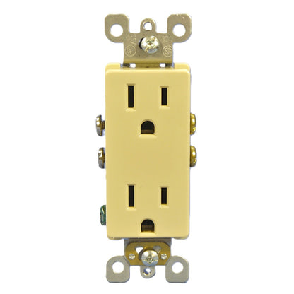Leviton Ivory Decora Receptacle Duplex Outlet Nema 5-15R 15A 125V Bulk 5325-I