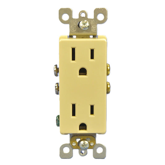 Leviton Ivory Decora Receptacle Duplex Outlet Nema 5-15R 15A 125V Bulk 5325-I