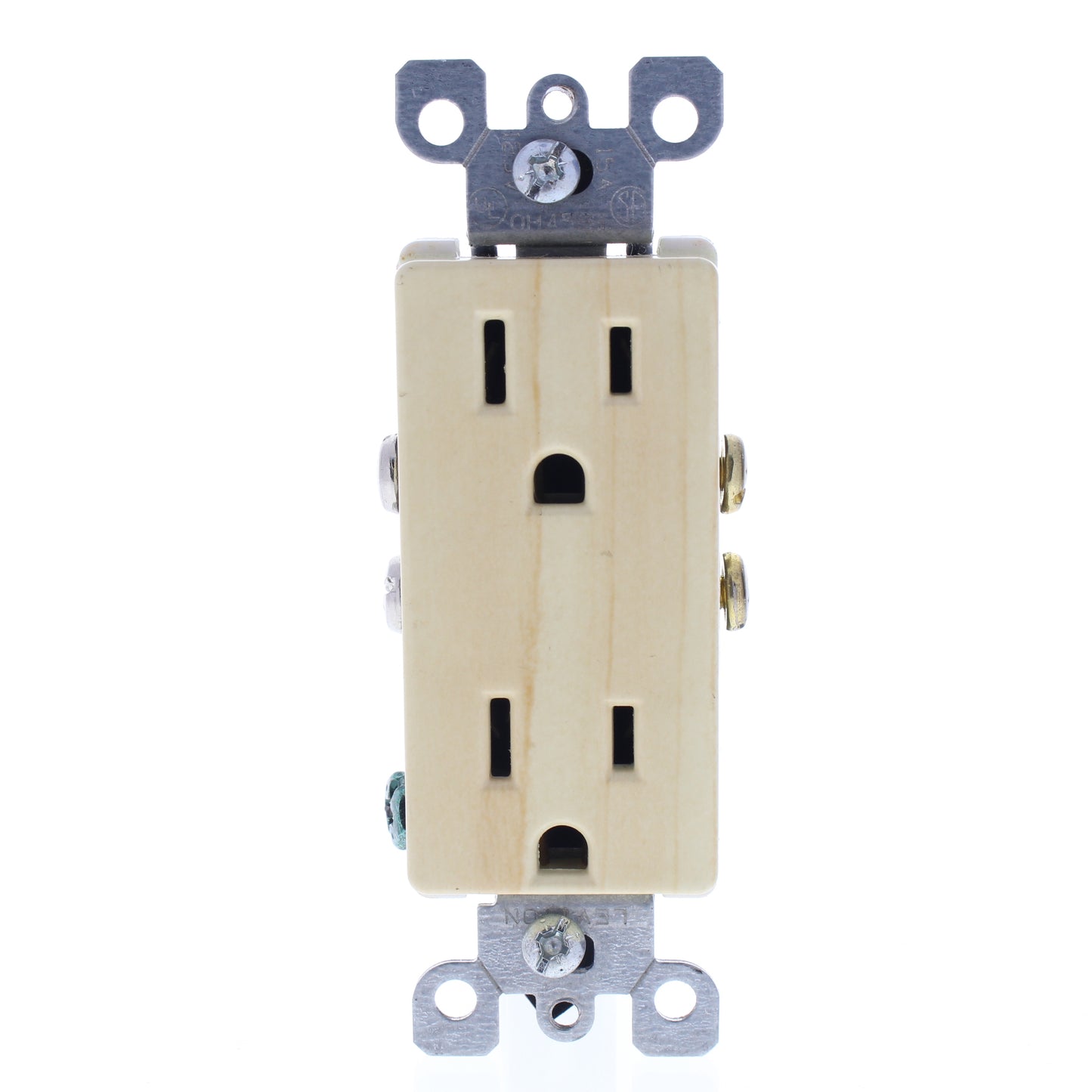 Leviton 5325-OAK Oak Design Decora Straight Blade Receptacle Outlet 5-15R 15A