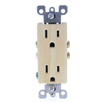 Leviton 5325-OAK Oak Design Decora Straight Blade Receptacle Outlet 5-15R 15A