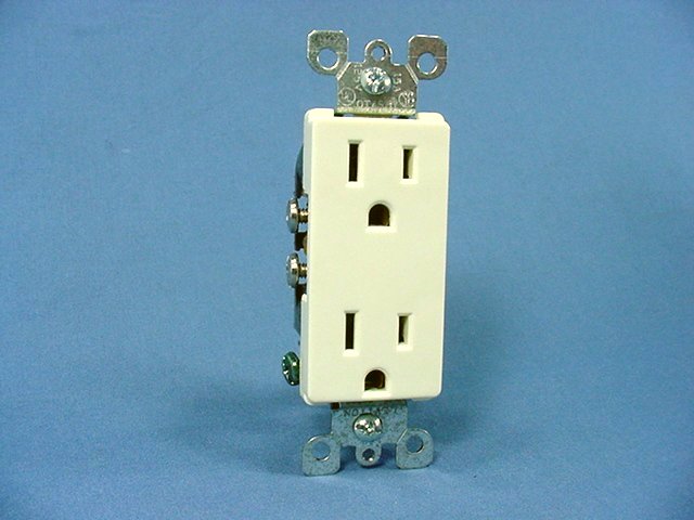 Leviton Almond Decora Straight Blade Receptacle Outlet 5-15R 15A Bulk 5325-SA