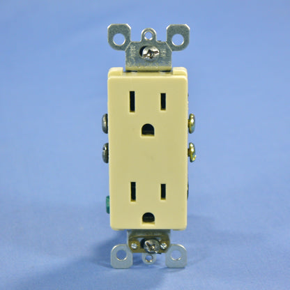 Leviton 5325-SI Ivory Decora 15A Receptacle Duplex Outlet NEMA 5-15R Bulk 125V