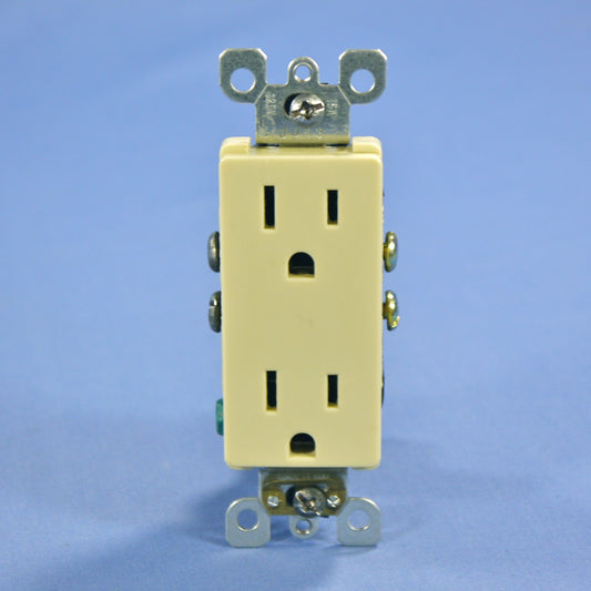 Leviton 5325-SI Ivory Decora 15A Receptacle Duplex Outlet NEMA 5-15R Bulk 125V