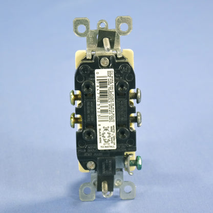 Leviton 5325-SI Ivory Decora 15A Receptacle Duplex Outlet NEMA 5-15R Bulk 125V