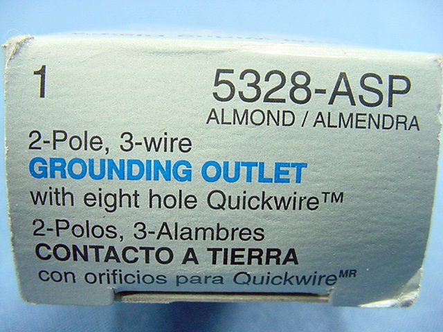 Leviton Almond Decora Receptacle Duplex Outlet 5-15R 15A 125V Quickwire 5328-A