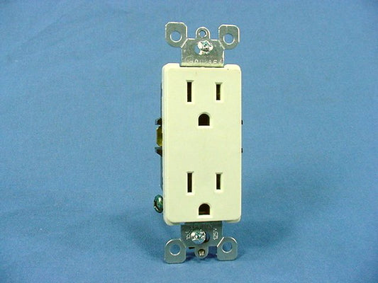 Leviton Almond Decora Receptacle Duplex Outlet 5-15R 15A 125V Quickwire 5328-A