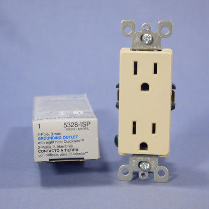 Leviton Ivory Decora Receptacle Duplex Outlet Nema 5-15R 15A 125V 5328-I Boxed