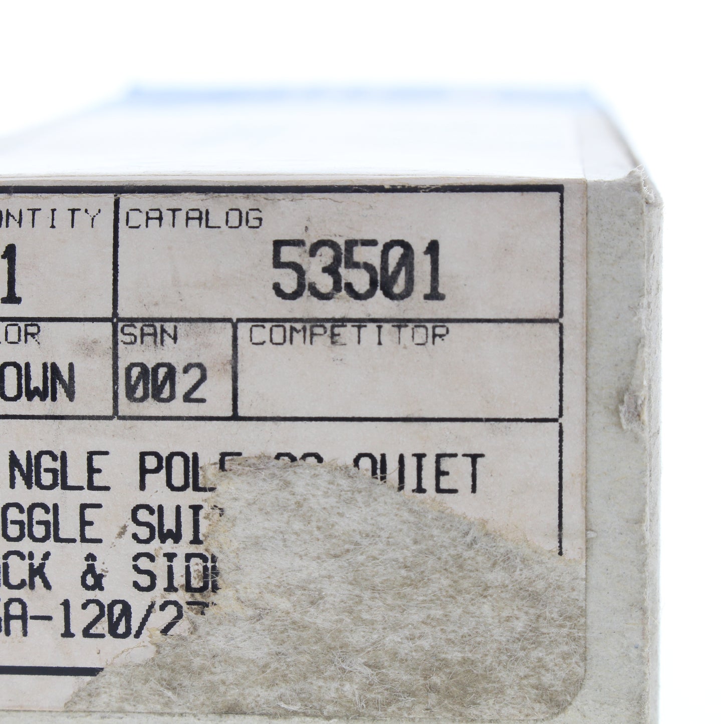 Leviton 53501 Brown Quiet Single Pole Flush Toggle Switch 15A 120/277V