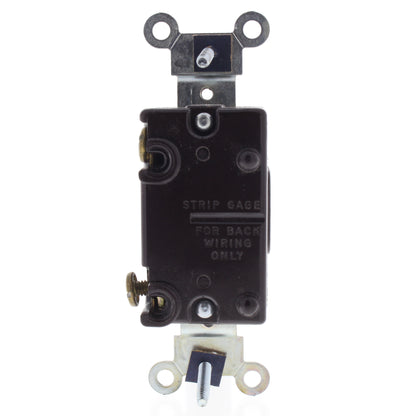 Leviton 53501 Brown Quiet Single Pole Flush Toggle Switch 15A 120/277V