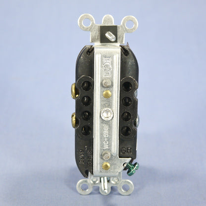 Leviton Brown Industrial Receptacle Slim Body Duplex Outlet 5-20 20A Bulk 5362-S