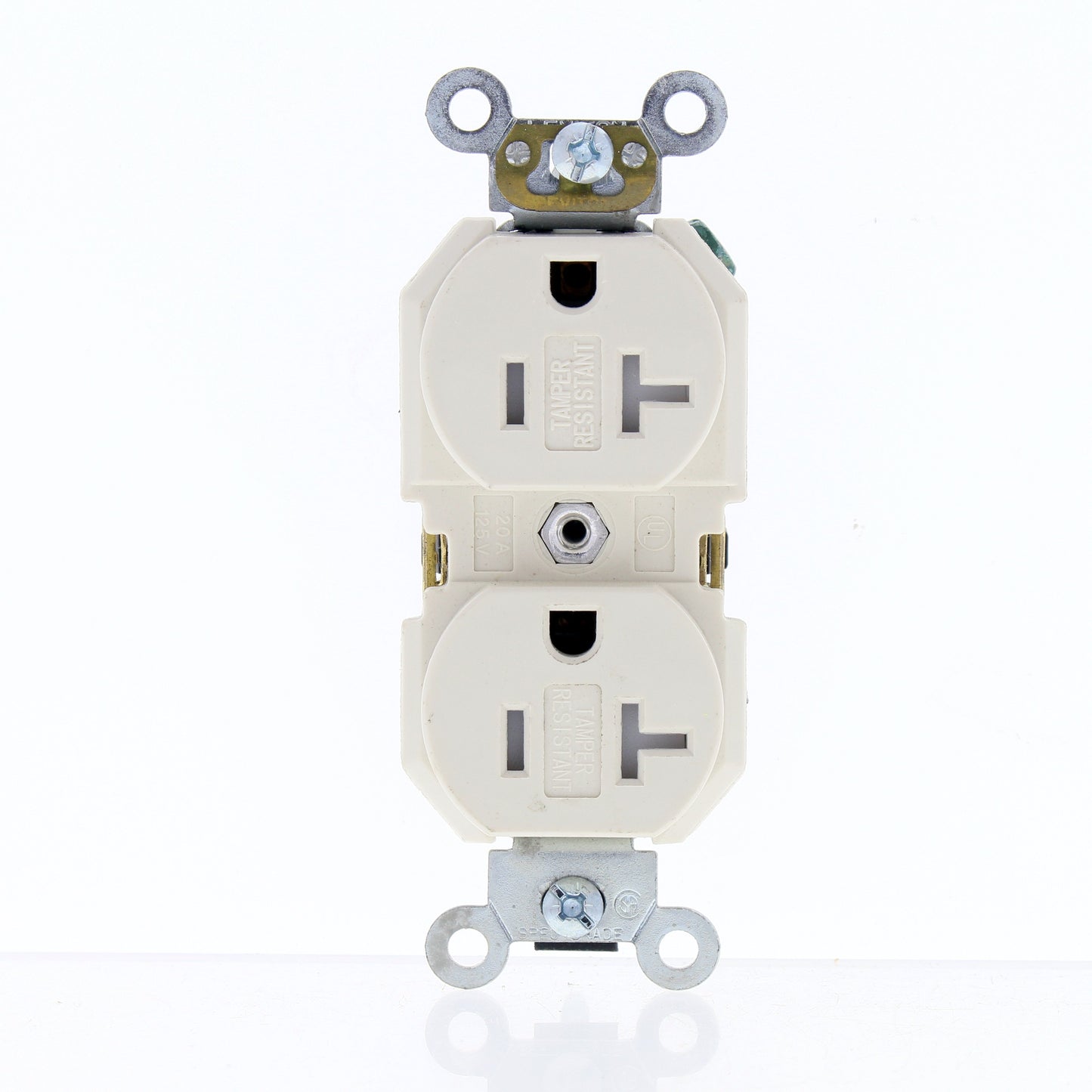 Leviton Slim Tamper Resistant Light Almond Duplex Outlet 5-20R 20A Bulk 5362-SGT