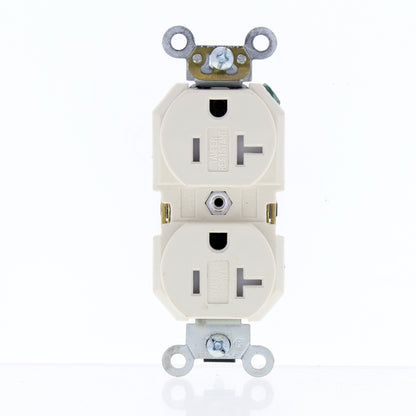 Leviton Slim Tamper Resistant Light Almond Duplex Outlet 5-20R 20A Bulk 5362-SGT