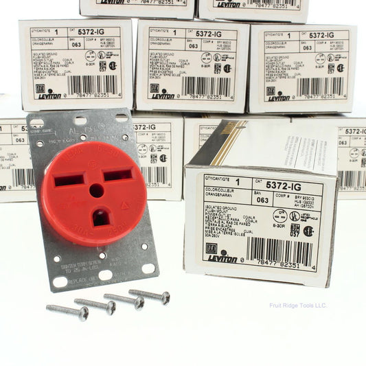 Leviton 5372-IG Isolated Ground Straight Blade Receptacles 6-30R 30A 250V 10pcs