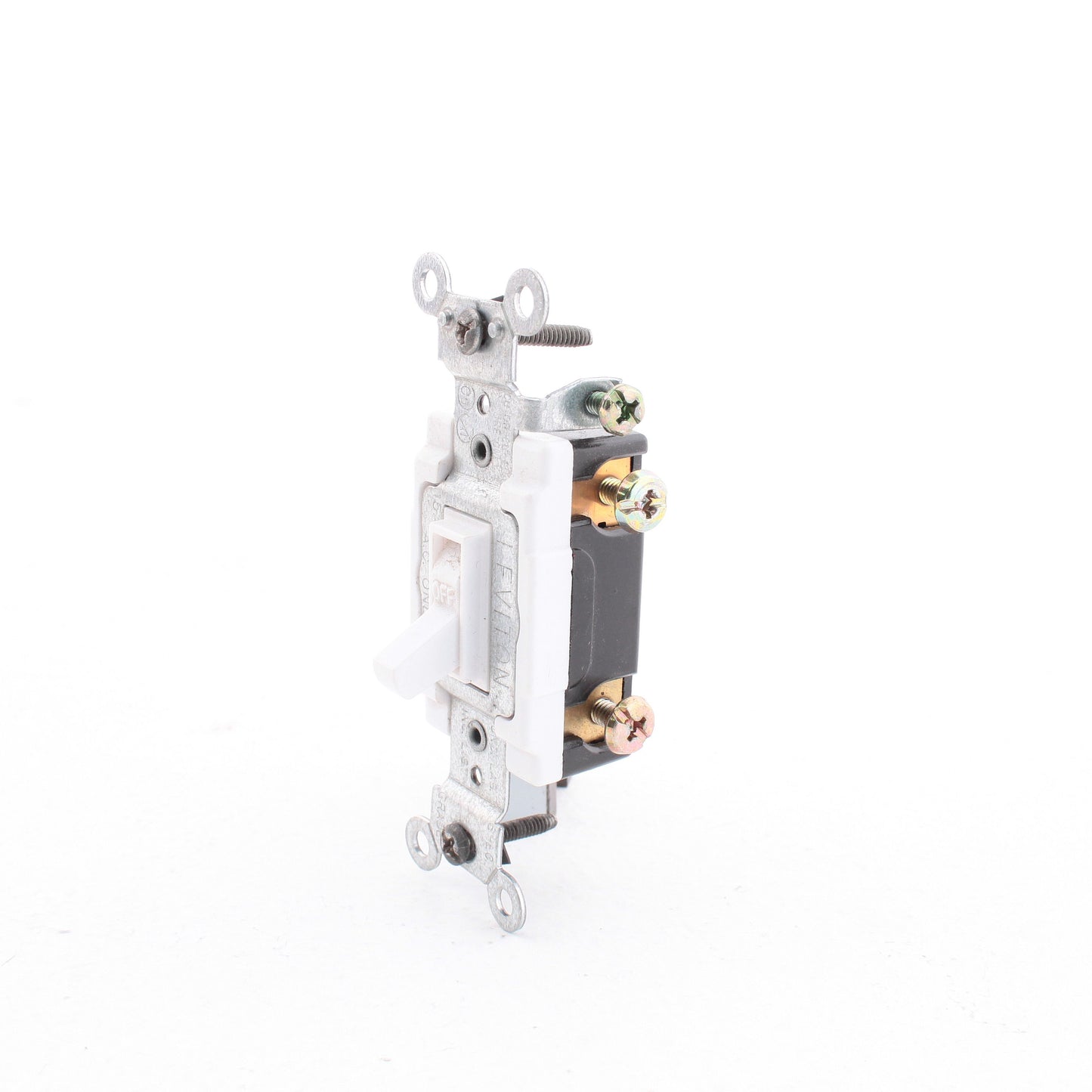 Leviton White Commercial Framed Toggle Switch 15A Single Pole Bulk 54501-2W
