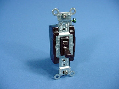 Leviton 54501-2 Brown Commercial Grade Framed Single Pole Toggle Switch 15A Bulk
