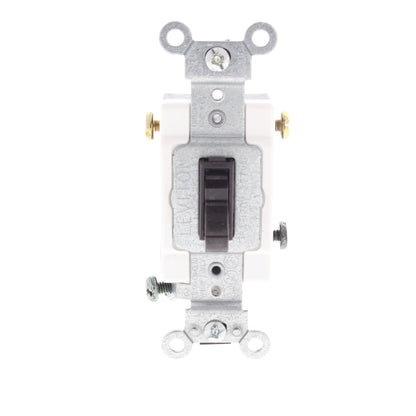 Leviton Brown 3-WAY COMMERCIAL Framed Smooth Toggle Switch 15A 120/277V 54503-2