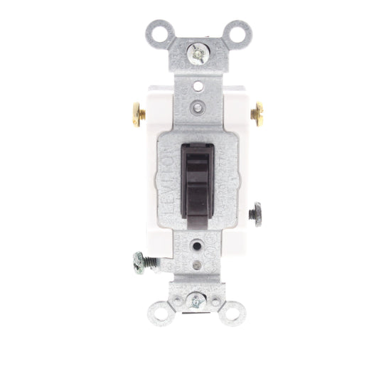 Leviton Brown 3-WAY COMMERCIAL Framed Smooth Toggle Switch 15A 120/277V 54503-2