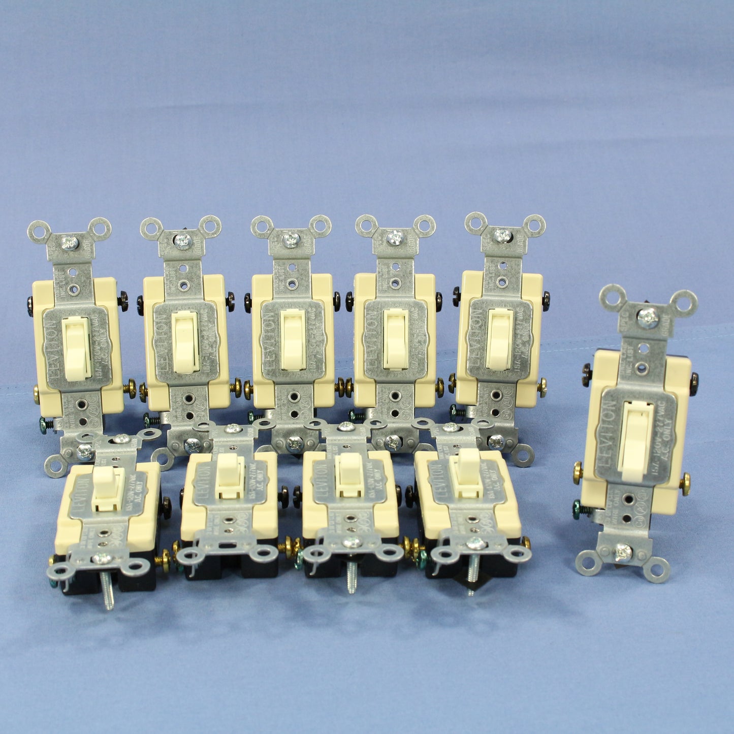Leviton 54504-2A Almond 4-Way Commercial Grade Toggle Wall Light Switch 15A 10pc
