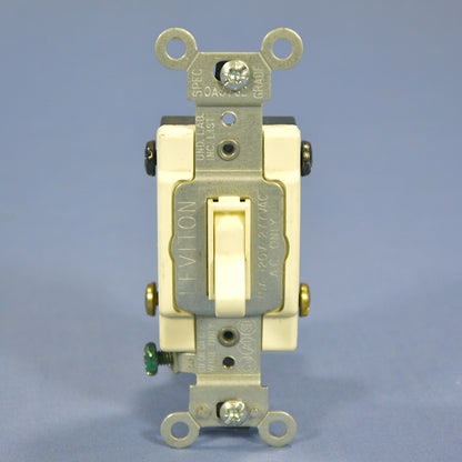 Leviton Almond 4-Way Commercial Grade Toggle Wall Light Switch 15A Bulk 54504-2A