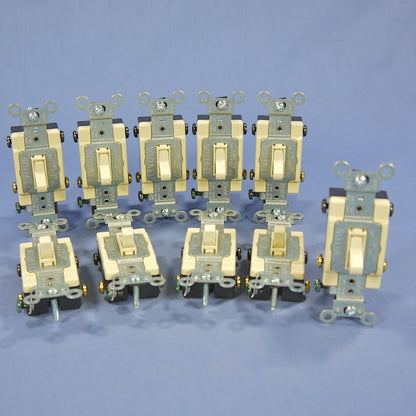 Leviton 54504-2I Ivory 4-Way Commercial Toggle Wall Light Switches 15A 10-Pack