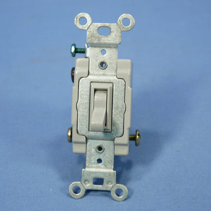 Leviton 54523-2GY Gray 3-Way Commercial Framed Toggle Switch 20A Boxed