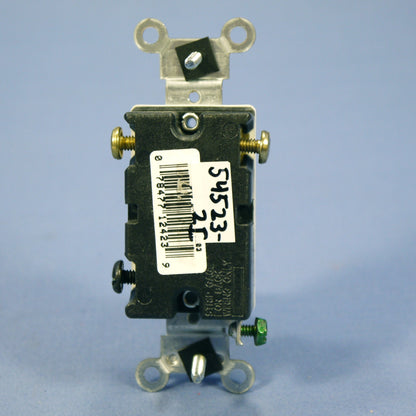 Leviton 54523-2I Ivory 3-Way Commercial Framed Toggle Switch 20A 120/277V Bulk