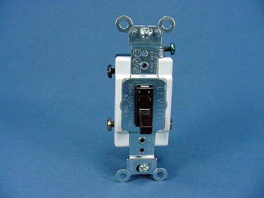 Leviton 54523-2 Brown 3-Way Commercial Framed Toggle Switch 20A 120/277V Bulk