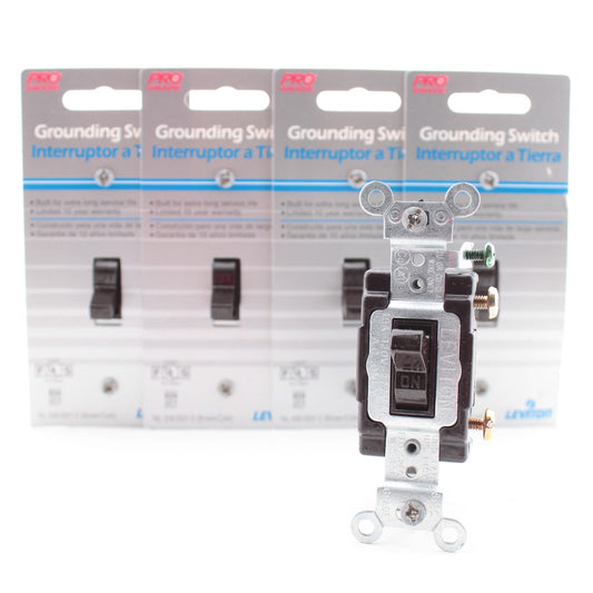 Leviton 5501-2 Brown 15A Commercial On-Off Single Pole Toggle Light Switches 5pc