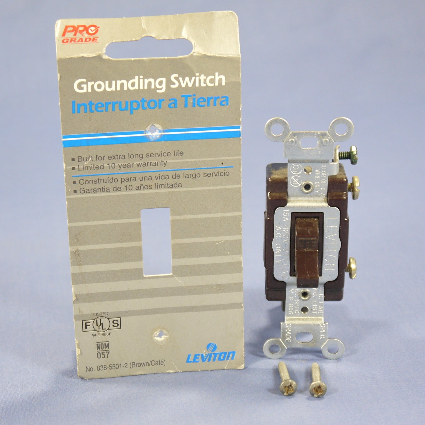 Leviton 5501-2 Brown Commercial Toggle Wall Light Switch 15A 120/277V Carded