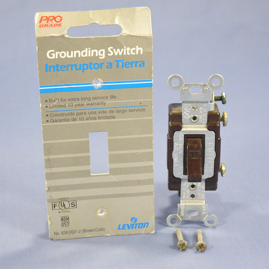 Leviton 5501-2 Brown Commercial Toggle Wall Light Switch 15A 120/277V Carded