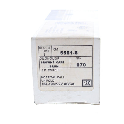 Leviton Brown Toggle HOSPITAL CALL Light Switch Single Pole 15A 120/277V 5501-8