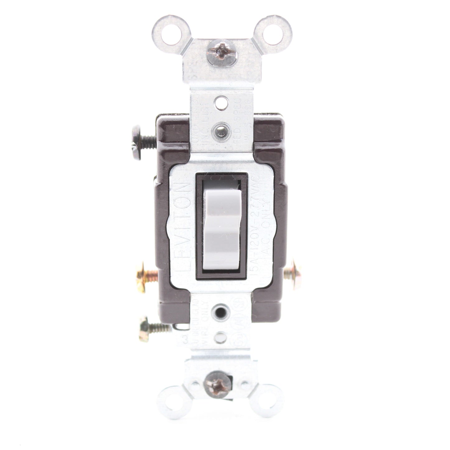 Leviton Gray COMMERCIAL 3-Way Toggle Wall Light Switch 15A 120/277VAC 5503-2GS