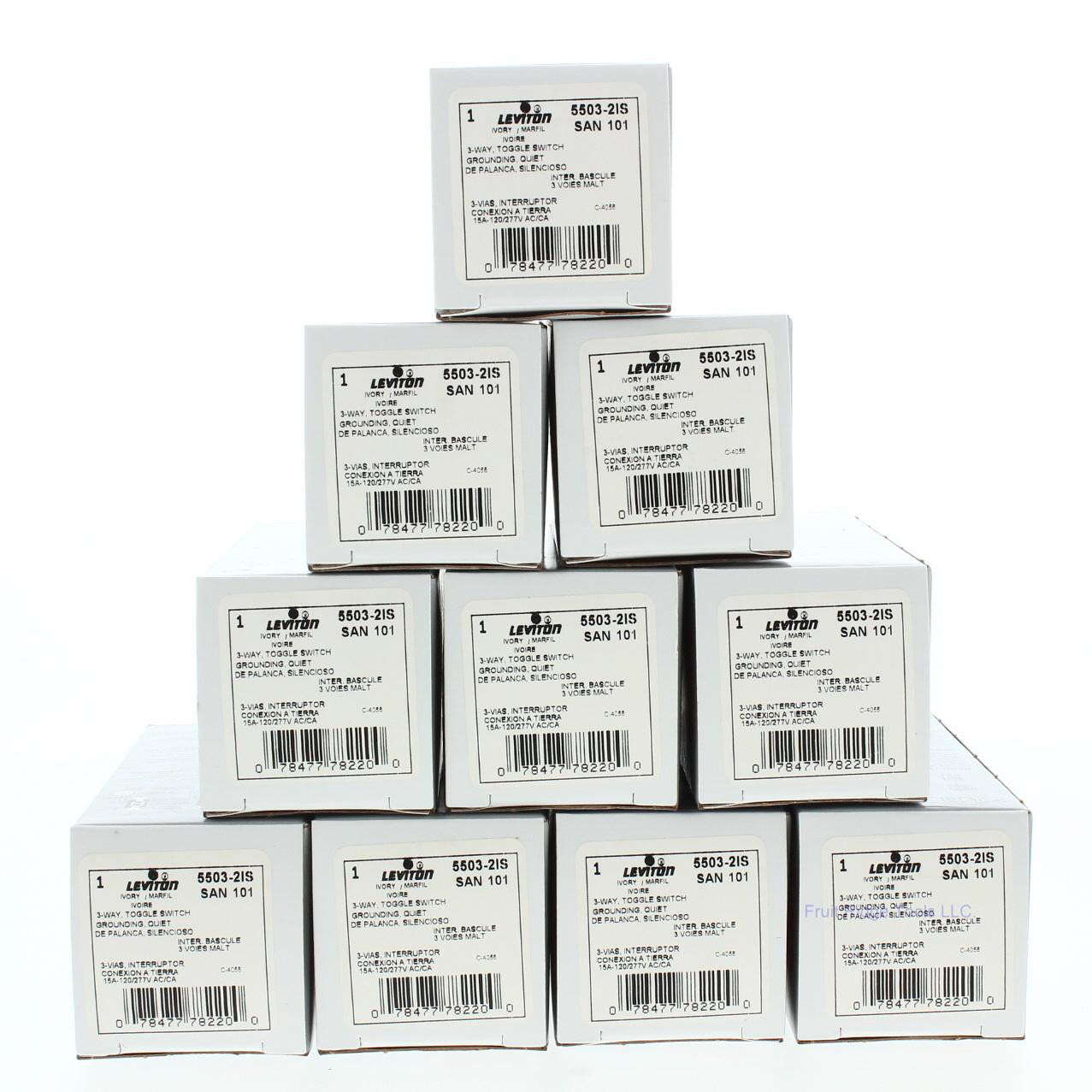 Leviton 5503-2IS Ivory Commercial 3-Way Toggle Light Switch 15A 120/277VAC 10pcs