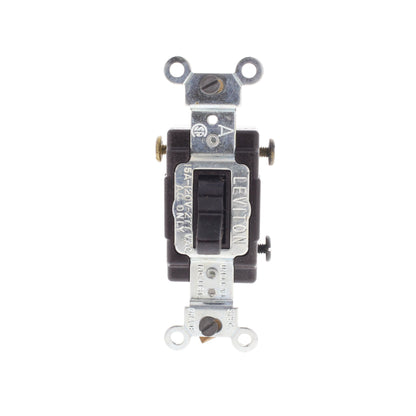 Leviton Brown COMMERCIAL 3-Way Toggle Wall Light Switch Non-Grounding 15A 5503