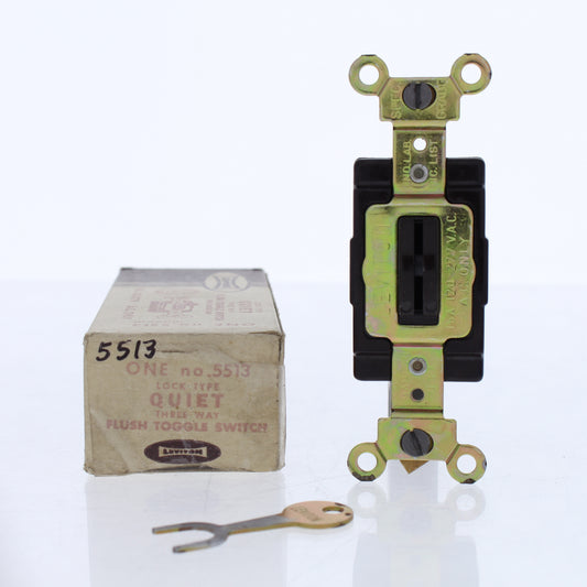 Leviton 5513 Brown Spec Grade 3-Way Tamper Resistant Locking Light Switch 15A