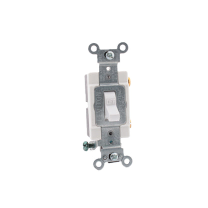 Leviton 5521-2W White Commercial Toggle Wall Light Switch Single Pole 20A