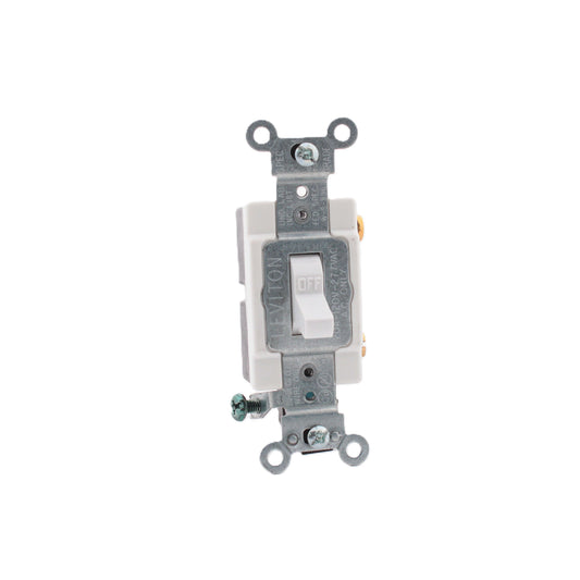 Leviton 5521-2W White Commercial Toggle Wall Light Switch Single Pole 20A