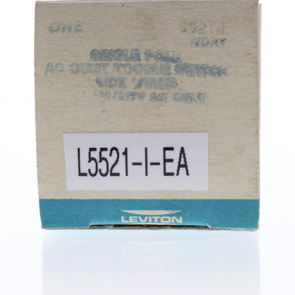 Leviton 5521-I Ivory On/Off Single Pole 20A Industrial Toggle Wall Light Switch