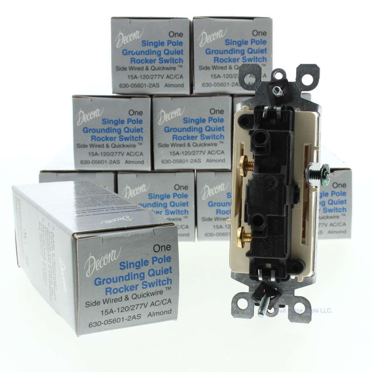 Leviton 5601-2A Almond Decora Single Pole Rocker Light Switches 15A 10-pack