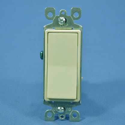 Leviton Decora Almond Rocker Wall Light Switch 15A 120/277V Single Pole 5601-2A