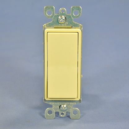 Leviton 5601-I Ivory Decora On/Off Rocker Light Wall Switch 15A Single Pole Bulk